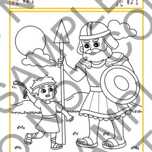 Dawid en Goliat BYBEL INKLEURPRENTJIE